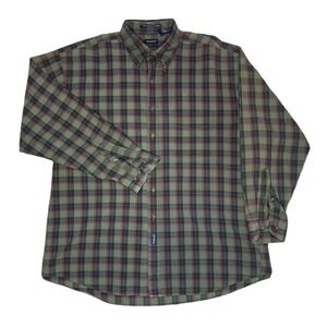 GANT Adirondack Poplin Plaid Button Down Shirt Men Green Red‎ Black Long Sleeve